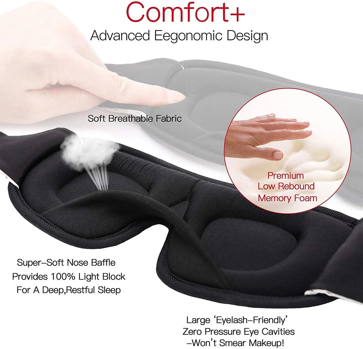 3D Cooling Sleep Mask — Ventilated Blackout for Hot Sleepers