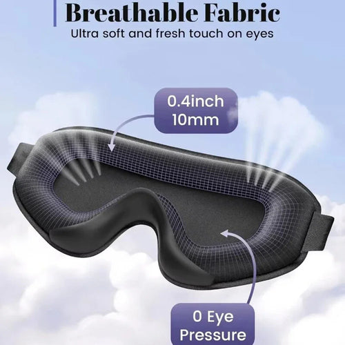 3D Travel Sleep Mask — Lightweight Blackout, Adjustable Fit