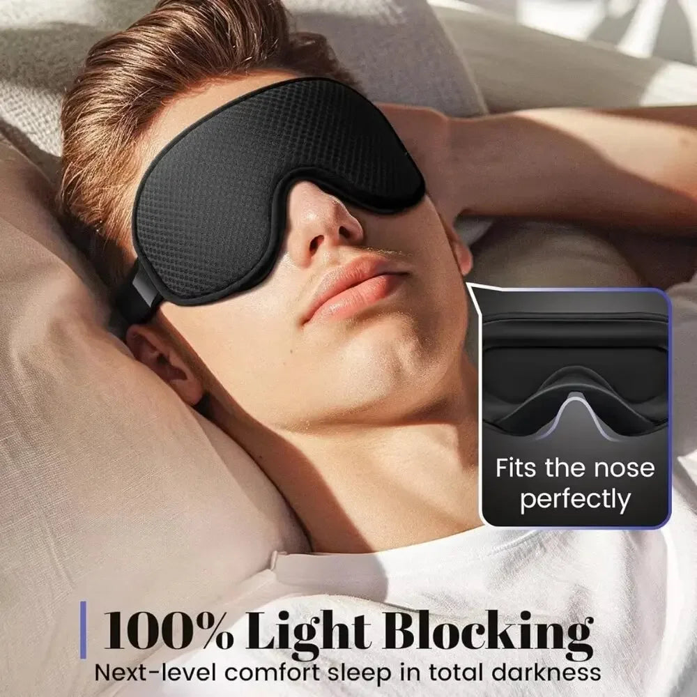 3D Travel Sleep Mask — Lightweight Blackout, Adjustable Fit