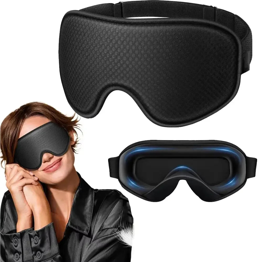 3D Travel Sleep Mask — Lightweight Blackout, Adjustable Fit