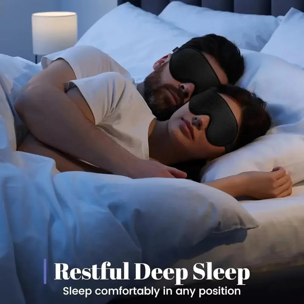 3D Travel Sleep Mask — Lightweight Blackout, Adjustable Fit